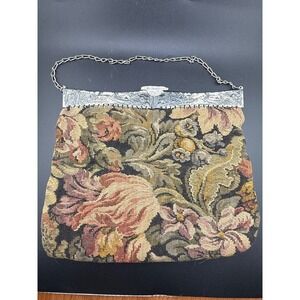 Vintage Demco‎ Purse Tapestry Ornate Floral See Photos